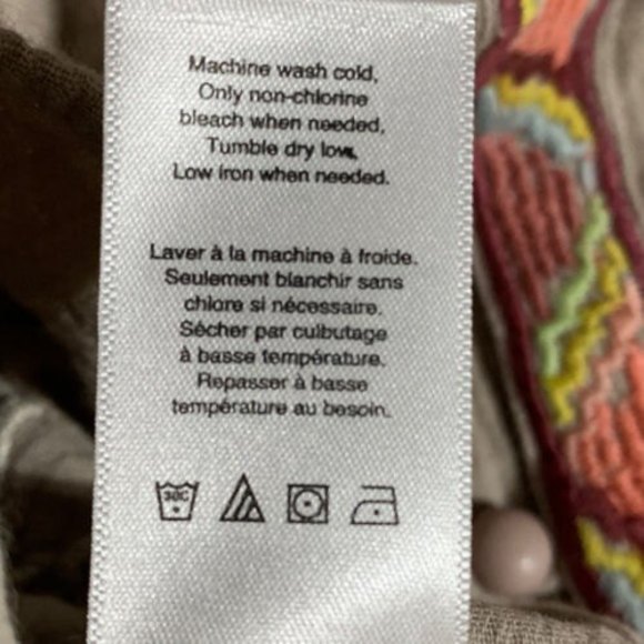 Coldwater Creek Shirt Button Front Size XS Embroidered Cotton Gauze Top - Picture 11 of 12